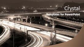  Presentation with road light - Colorful PPT theme enhanced with cars-light-in-the-road backdrop and a tawny brown colored foreground