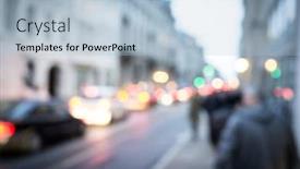  Presentation with rain city - Audience pleasing theme consisting of cars-motion-on-city-rain backdrop and a light blue colored foreground