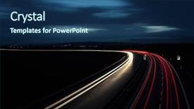  Presentation with highway - Cool new presentation design with cars moving fast backdrop and a ocean colored foreground