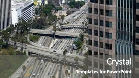  Presentation with cartoon cars movie - Cool new PPT theme with cars moving freely on giant backdrop and a  colored foreground