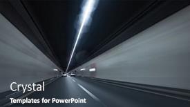  Presentation with modern color - Slide set with cars on a highway going through a long modern tunnel motion blurred image color toned image background and a tawny brown colored foreground