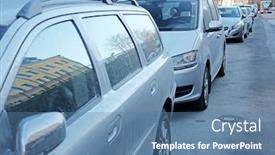  Presentation with cars - Amazing theme having cars on a parking in stockholm sweden backdrop and a teal colored foreground