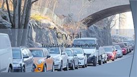  Presentation with cars - Beautiful theme featuring cars on a parking in stockholm sweden backdrop and a seafoam green colored foreground