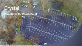  Presentation with rainy day - Beautiful slide set featuring cars on parking at rainy backdrop and a gray colored foreground