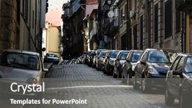  Presentation with pavement - Slide deck with cars parked along the pavement background and a gray colored foreground