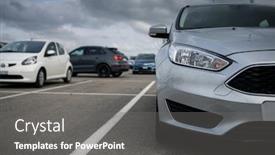  Presentation with parking lot - Colorful PPT layouts enhanced with cars-parked-in-a-parking backdrop and a gray colored foreground