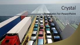  Presentation with honda cars logo in - Audience pleasing presentation theme consisting of cars parked on a ferry backdrop and a light gray colored foreground