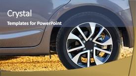  Presentation with cars - PPT theme enhanced with cars parked on the road background and a ocean colored foreground