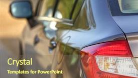  Presentation with road trip cars - Cool new theme with cars parked on the road backdrop and a violet colored foreground