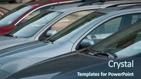  Presentation with car parking - Cool new slide deck with cars parking in a row backdrop and a ocean colored foreground