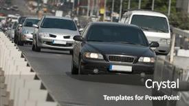  Presentation with pollution - Slide deck featuring cars passing background and a dark gray colored foreground