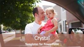  Presentation with daughter - Cool new presentation theme with cars skelet - father with toddler girl daughter backdrop and a coral colored foreground