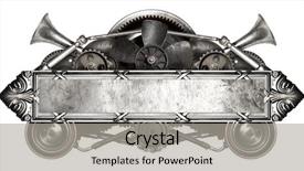  Presentation with car spare parts - Cool new presentation with cars skelet - metal frame and old auto backdrop and a light gray colored foreground