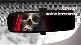  Presentation with rear view mirror - Audience pleasing slide deck consisting of cars skelet - rear view mirror reflecting grim backdrop and a dark gray colored foreground