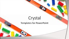  Presentation with car racing track - Audience pleasing slide deck consisting of cars skelet - toy car and racing track backdrop and a white colored foreground