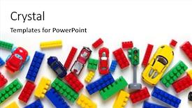  Presentation with car parts robots - Slide deck enhanced with cars skelet - toy car isolated background and a white colored foreground