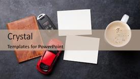  Presentation with passport travel - Presentation theme enhanced with cars skelet - travel journey concept with car background and a soft green colored foreground