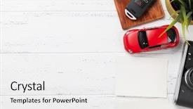  Presentation with passport travel - Slide set featuring cars skelet - travel vacation concept with camera background and a white colored foreground