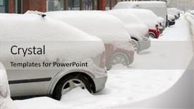  Presentation with cars - Theme enhanced with cars under snow in zagreb background and a light gray colored foreground