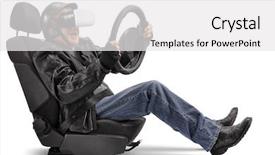  Presentation with car seat - Theme featuring carseat - elderly biker sitting background and a white colored foreground