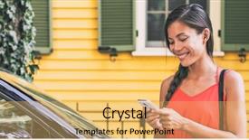  Presentation with mobile technology - Presentation theme featuring carsharing - car sharing mobile phone technology background and a yellow colored foreground