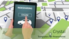  Presentation with car - Beautiful PPT layouts featuring carsharing - concept of car ordering online backdrop and a mint green colored foreground