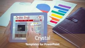  Presentation with page - Slide deck featuring cart chart - tvs for sale displayed background and a  colored foreground