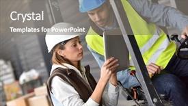  Presentation with self driving cars - Colorful presentation design enhanced with cart listening to operator instruction backdrop and a gray colored foreground