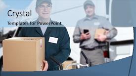  Presentation with courier delivery - PPT theme consisting of located slope of mount canaan background and a gray colored foreground