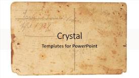  Presentation with old style vintage postcard - Presentation theme having cart postal - vintage postcard backside background and a coral colored foreground