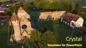  Presentation with transylvania - PPT theme having carta-ruins-of-medieval-cistercian background and a tawny brown colored foreground