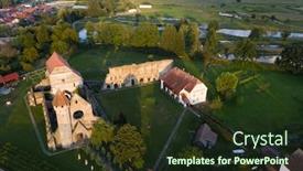  Presentation with transylvania - PPT theme having carta-ruins-of-medieval-cistercian background and a tawny brown colored foreground