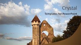  Presentation with medieval - Audience pleasing slides consisting of carta-ruins-of-medieval-cistercian backdrop and a light blue colored foreground