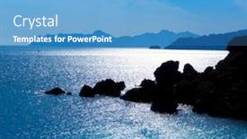  Presentation with mediterranean - Audience pleasing presentation theme consisting of beach sunset in mediterranean murcia backdrop and a light blue colored foreground