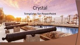  Presentation with naval - Cool new slide set with cartagena cannon in naval museum backdrop and a soft green colored foreground