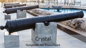  Presentation with naval - Cool new theme with cartagena cannon in naval museum backdrop and a light gray colored foreground