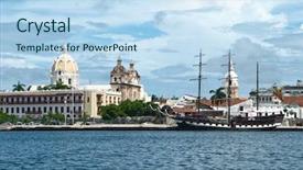  Presentation with cartagena colombia - Colorful slide deck enhanced with cartagena colombia backdrop and a light blue colored foreground