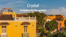  Presentation with cartagena colombia - PPT theme featuring cartagena de los india background and a teal colored foreground