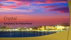  Presentation with mediterranean - Amazing presentation theme having cartagena-murcia-port-skyline backdrop and a coral colored foreground