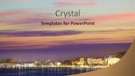  Presentation with mediterranean - Beautiful slides featuring cartagena-murcia-port-skyline backdrop and a coral colored foreground