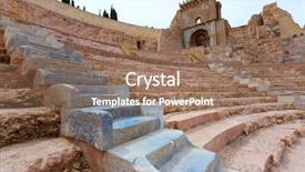 Presentation with amphitheater - Colorful slides enhanced with cartagena roman amphitheater in murcia at spain backdrop and a coral colored foreground