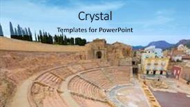  Presentation with amphitheater - Cool new presentation with cartagena roman amphitheater in murcia at spain backdrop and a light blue colored foreground