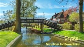  Presentation with village - PPT theme enhanced with cartain - giethoorn a small village background and a  colored foreground