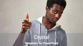  Presentation with 3 d man person - PPT theme with cartain - man pointing to the camera background and a gray colored foreground