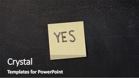  Presentation with yes - Amazing slide set having cartain - note with yes word backdrop and a dark gray colored foreground