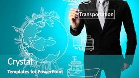  Presentation with transportation - Beautiful slides featuring cartechnology - business man drawing transportation backdrop and a teal colored foreground