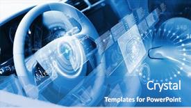  Presentation with digital car - Beautiful slide deck featuring pancake ice formations backdrop and a gray colored foreground