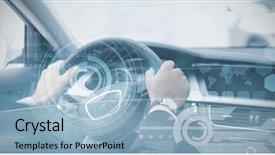  Presentation with drivers - Audience pleasing presentation consisting of cartechnology - technology interface against businessman backdrop and a light blue colored foreground