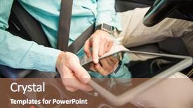  Presentation with transport and future technology concept - Slide set featuring cartechnology - transport business trip technology background and a coral colored foreground