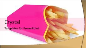  Presentation with box carton - Cool new PPT theme with box with delicious french fries backdrop and a coral colored foreground